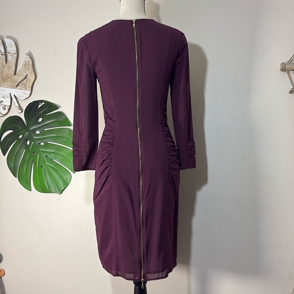 Whistles Izzey Bodycon Dress in Wine Sz. 4 - Picture 9 of 16